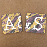 Personalised Couple's Initial Purple and Yellow Coaster Pair Coaster Always Personal 