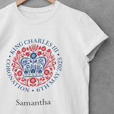 Personalised King's Coronation T-Shirt Official Logo Emblem 2023