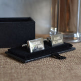 Personalised Engraved Cufflinks - Custom Cufflinks in Black, Gold, Silver or Rose