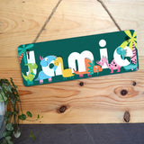 Personalised Teal Dinosaur Bedroom Sign for Kids Sign Always Personal 