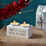 Personalised Christmas New Home Candle Holder
