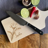 Personalised Engraved Wooden Chopping Board with Flower Pattern Chopping Board Always Personal 