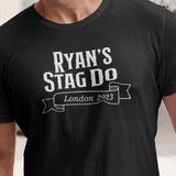 Personalised Stag Do T-Shirt Tops Fancy Style Design with Location, Name & Date