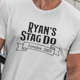 Personalised Stag Do T-Shirt Tops Fancy Style Design with Location, Name & Date