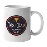 Personalised No.1 Dad Mug 10oz Black and Red Print