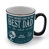 Personalised Father's Day Blue Typography Mug Black Handle Mug Always Personal 