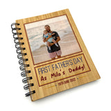 Personalised First Father's Day Bamboo Notebook Photo Upload