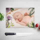 Personalised Flower Pattern Photo Glass Chopping Board Chopping Board Always Personal 