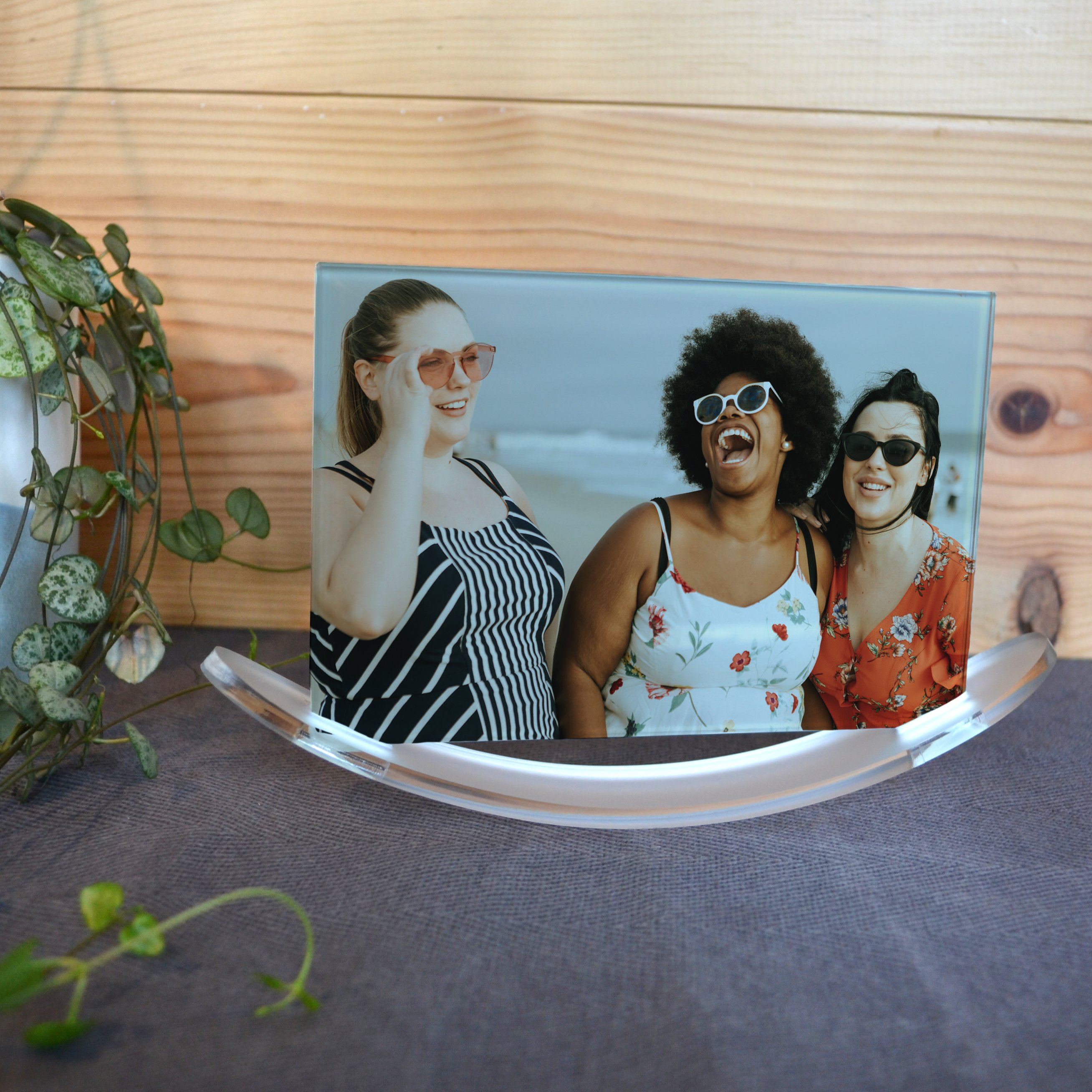 Personalised Glass Photo Block With Stand Photo Frame Always Personal 