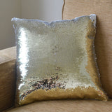 Gold sequin cushion