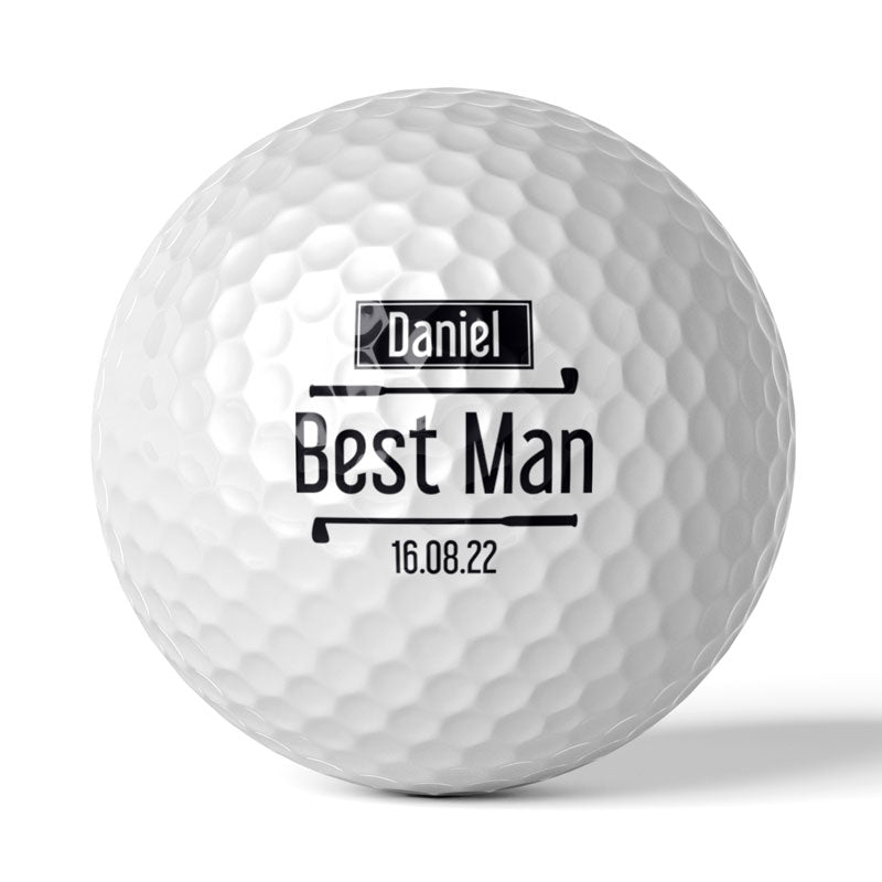 Personalised Best Man Golf Ball Groomsman Wedding Party
