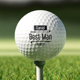 Personalised Best Man Golf Ball Groomsman Wedding Party