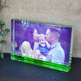 Personalised Liquid Colour Shake Acrylic Photo Block Blue Green or Red Photo Frame Always Personal 