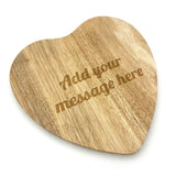 Personalised Wooden Heart Shape Chopping Board Engraved Message Chopping Board Always Personal 