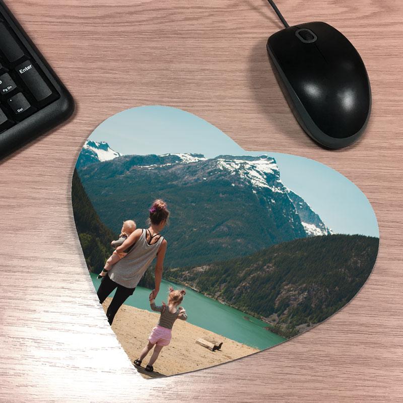 Personalised Heart Photo Mousemat UK Next Day Delivery Always Personal