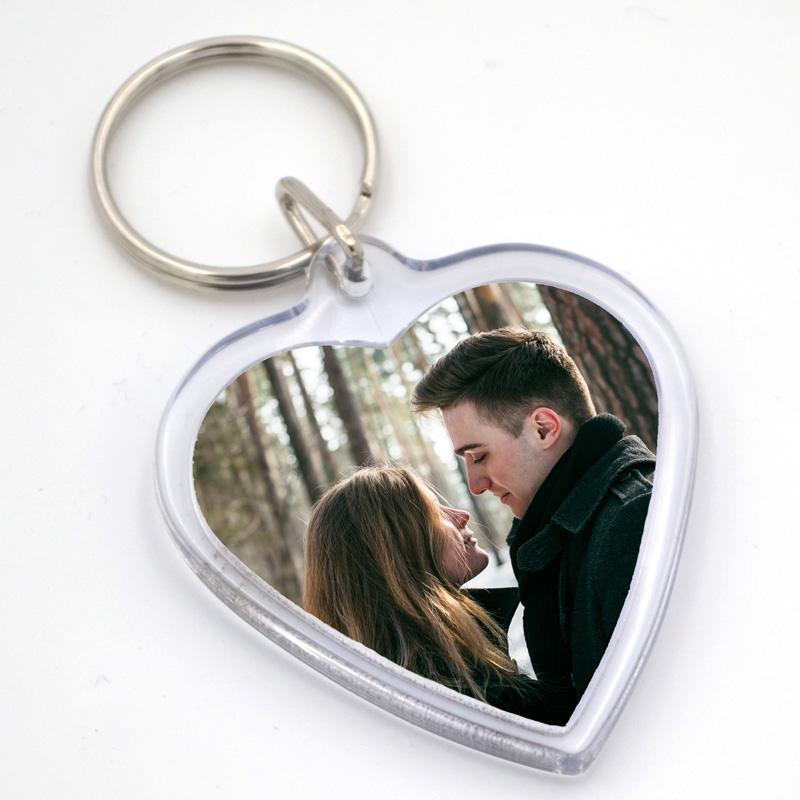 Personalised Heart Photo Keyring UK Next Day Delivery