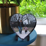 Heart shaped slate with a custom photo