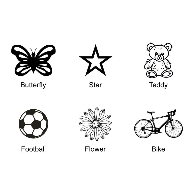 Personalised Children's Stool Date of Birth with Football Butterfly Teddy Flower or Bicycle