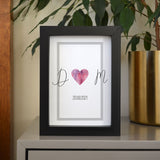 Personalised Anniversary Framed Print Water Colour Heart