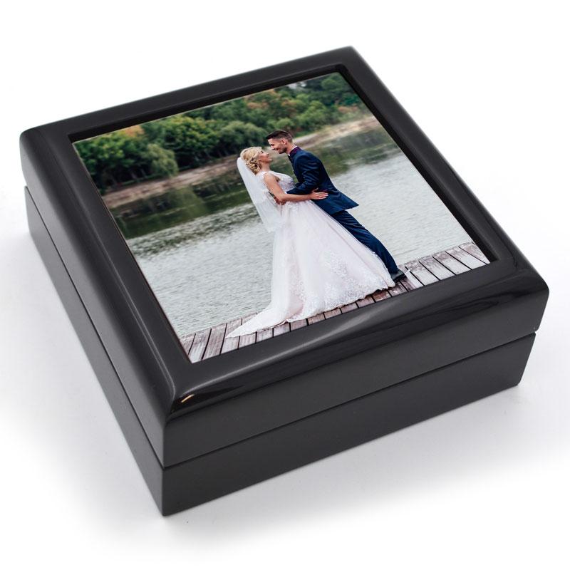 Personalised Photo Black Glossy Jewellery Box Jewellery Box Always Personal 