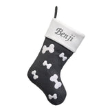 Luxury Deluxe Dark Silver Knitted Personalised Embroidered Christmas Stocking Santa / Snowman / Reindeer