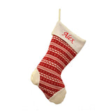 Personalised Embroidered Luxury Nordic Pattern Knitted Christmas Stocking Christmas Stocking Always Personal 