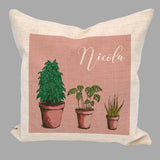 Personalised House Plant Print Linen Cushion Cushion Always Personal 