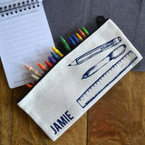 Personalised Linen Drawing Pencil Case Multiple Colours Pencil Case Always Personal 
