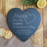Personalised Engraved Slate Placemat Lockdown Valentine's Day Placemat Always Personal 