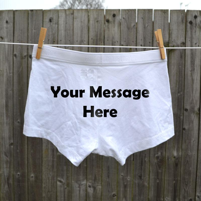 Personalised Mens Boxer Shorts Underwear ANY MESSAGE Wedding Gift