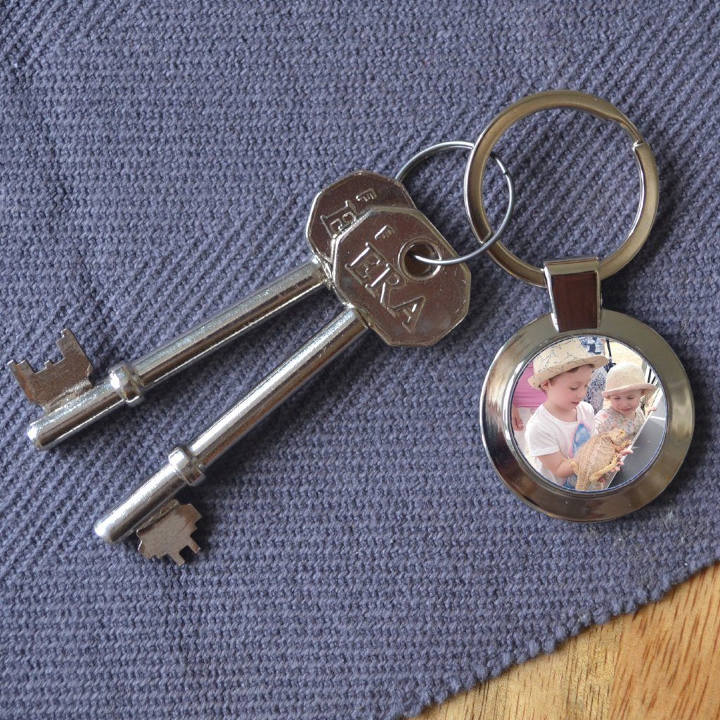 Personalised Photo Circle Metal Keyring Keyrings Always Personal 