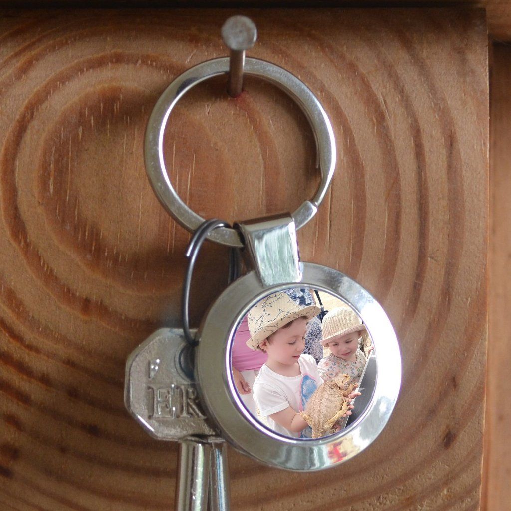 Personalised Photo Circle Metal Keyring Keyrings Always Personal 