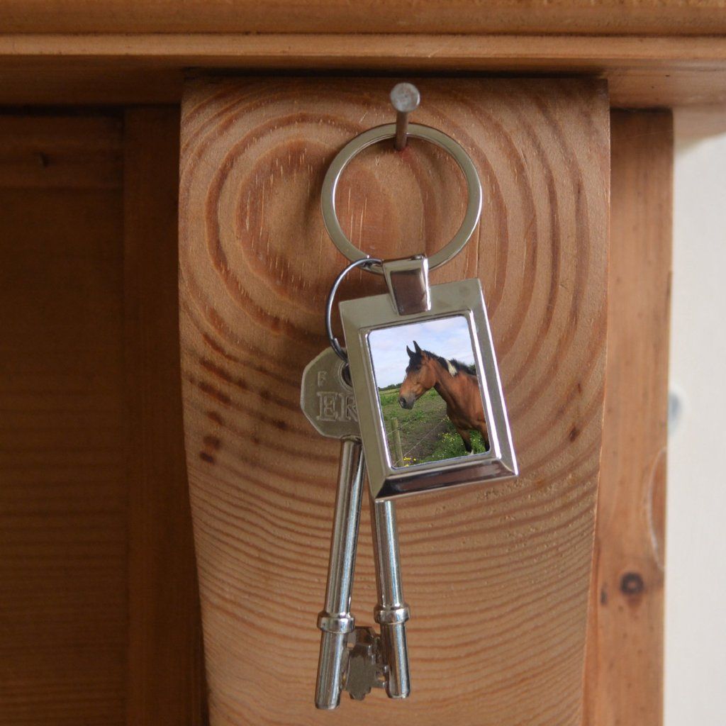 Personalised Photo Rectangle Metal Keyring Keyrings Always Personal 