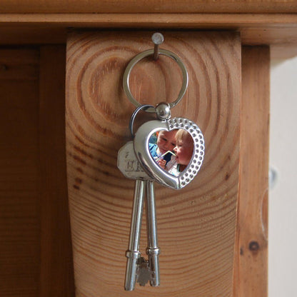 Metal heart keyring hung on hook