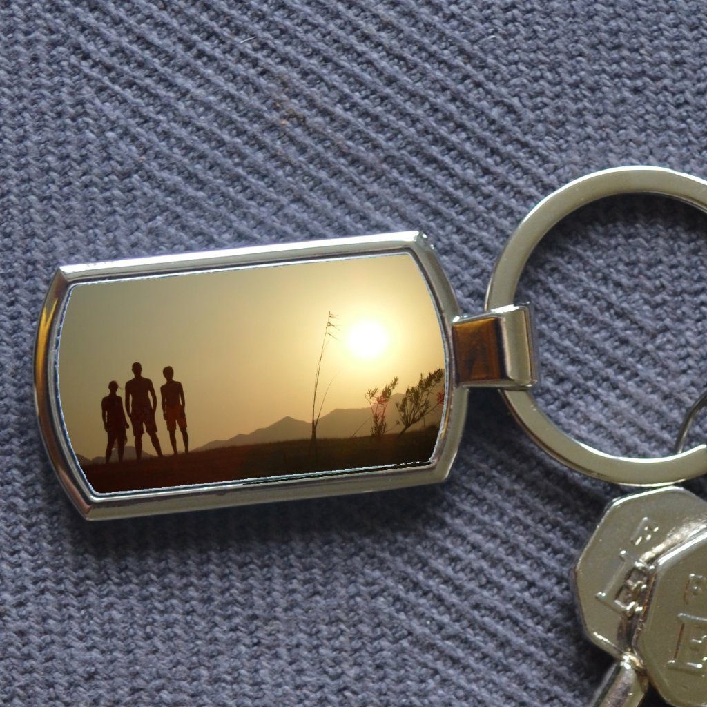 Personalised Rectangular Metal Photo Keyring Keyrings Always Personal 