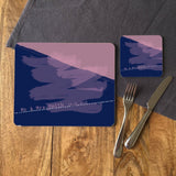 Personalised Dusky Pink and Navy Blue Placemat and Coaster Set of 4 Placemat Always Personal 
