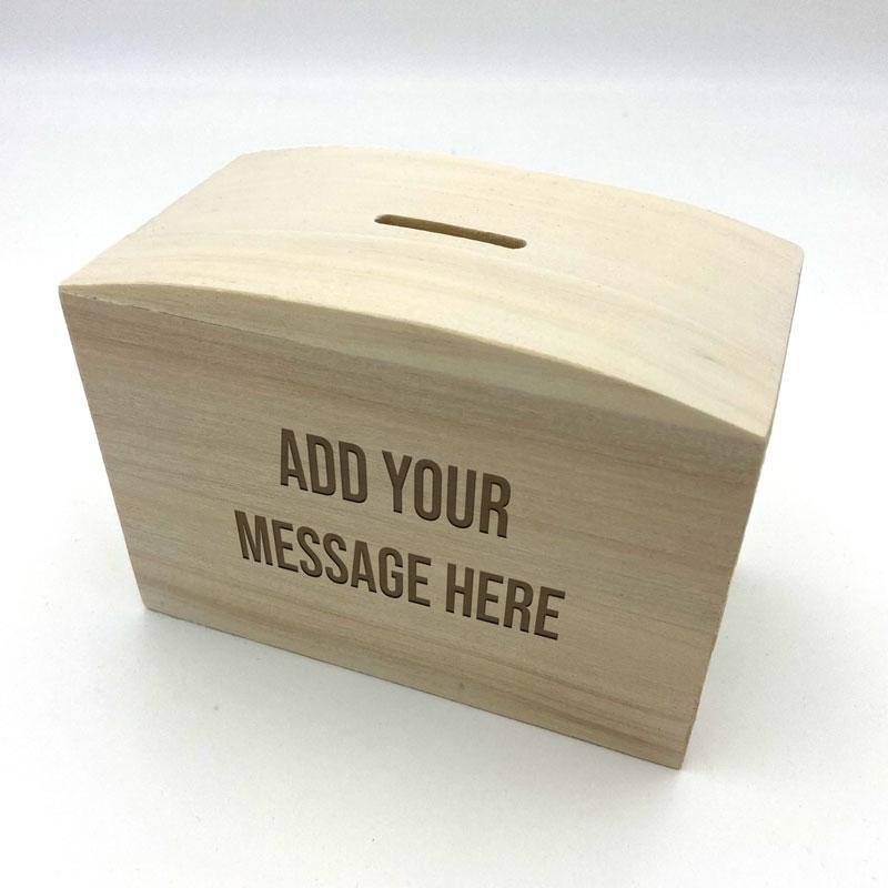 Personalised Wooden Money Box Any Message Engraved | Always Personal