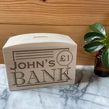 Personalised Children's Money Box Bank Design Solid Wood Money Box Always Personal 