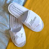 Personalised Spa Slippers Best Mum White Any Message Slippers Always Personal 