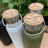 Personalised No.1 Dad Water Bottle Engraved Bamboo Lid Hot/Cold