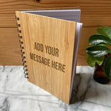 Personalised Note Book Message Bamboo Cover Lined A6 Note Book Always Personal 