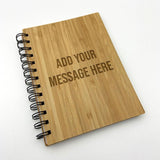 Personalised Note Book Message Bamboo Cover Lined A6 Note Book Always Personal 