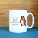 Personalised Owl Illustration "Thank You Teacher" Mug Mug Always Personal 