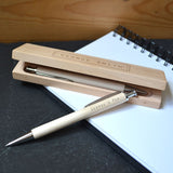 Personalised Wooden Pen and Pencil Set in Engraved Box