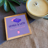 Personalised Valentine's Day Oak Coaster Perfect Match
