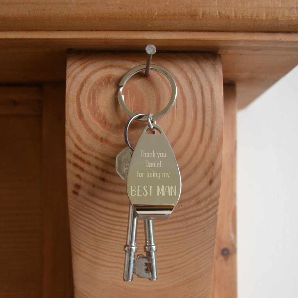Engraved Thank You for Being My Best Man Bottle Opener Keyring UK Next Day Delivery Always Personal