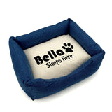Personalised Pet Bed Paw Print Design Small or Large
