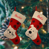 personalised pet stocking in a dog or cat design