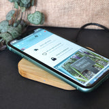 Personalised photo wireless charger with phone on top
