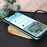 Personalised Bamboo Wireless Phone Charging Pad 5W Charging Pad Always Personal 